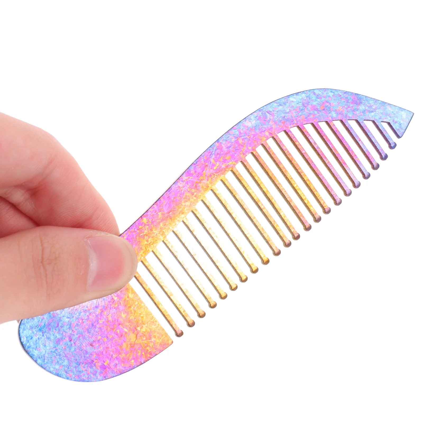 

Premium Styling Comb Titanium Alloy Antirust Portable Hairdressing Tool Colorful Fish Shape Design Blunt Teeth for Salon
