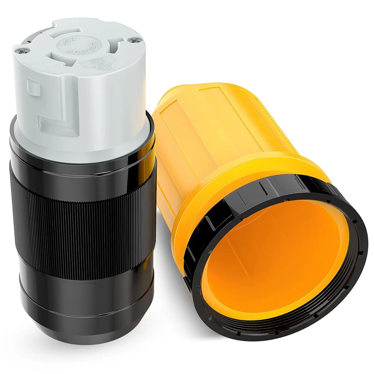 50AMP RV steker kunci Putar kabel listrik dengan penutup pengunci bot 125/250V Inlet pengganti pengunci wanita