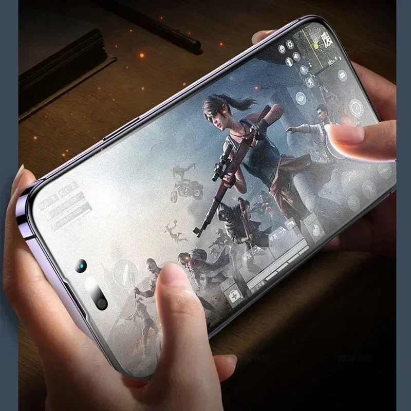 2 шт. матовое закаленное стекло с защитой от синего луча для iPhone 16 15 14 13 12 mini 11 Pro XS Max X XR 6 7 8 Plus SE матовая защитная пленка для экрана