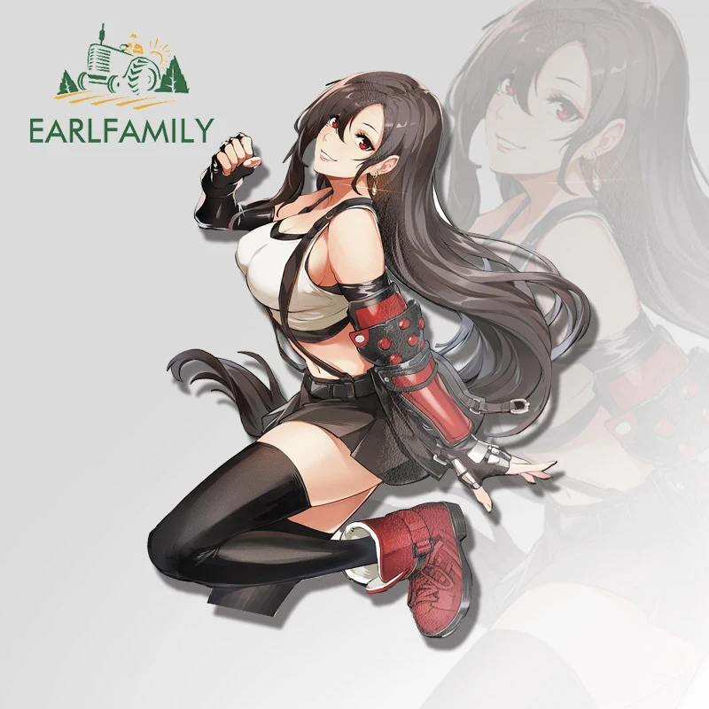 

EARLFAMILY 13cm X 9.8cm For TIFA FF14 Car Stickers Anime Waterproof Game Decals Scratch-Proof Car Door Protector Windows Decor