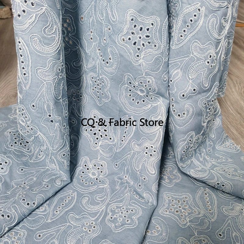 

Изысканная вышитая хлопковая полая ткань «сделай сам», платье, рубашка, ткань для одежды, скатерть шириной 1,37 метра