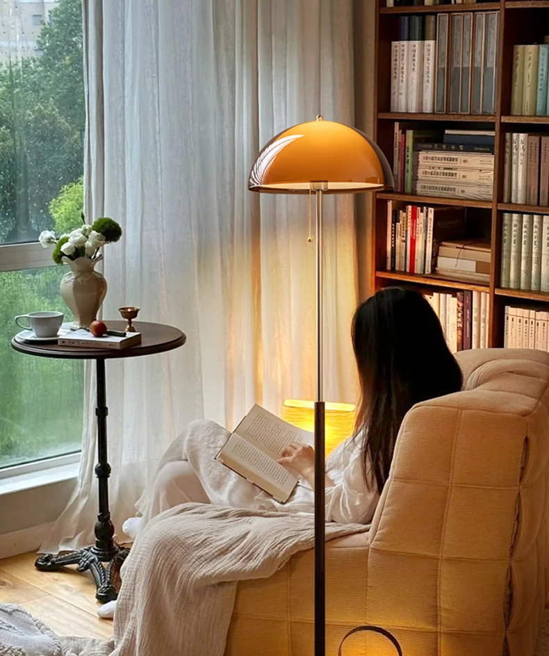 Dark Brown Acrylic Lampshade Floor Lamp E27 Bulb