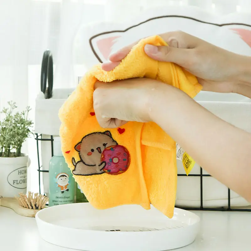 Toalla gruesa de algodón puro Kawaii Mitao Cat para adultos y niños, pañuelo de baño para el hogar, absorbente y suave, melocotón, nuevo