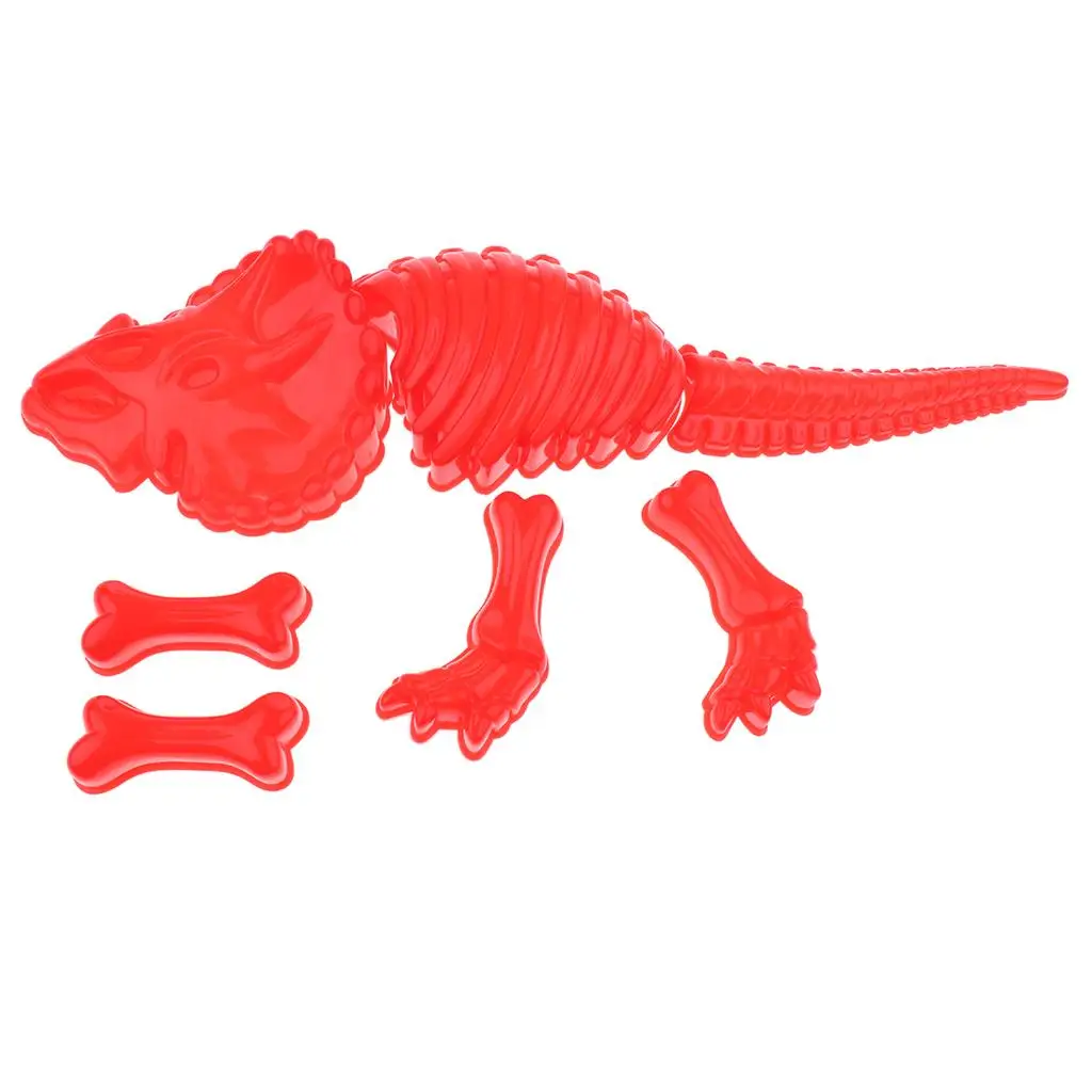 Kit de arcilla con esqueleto de dinosaurio de plástico, juguete para parque de playa para niños, 7 Uds.