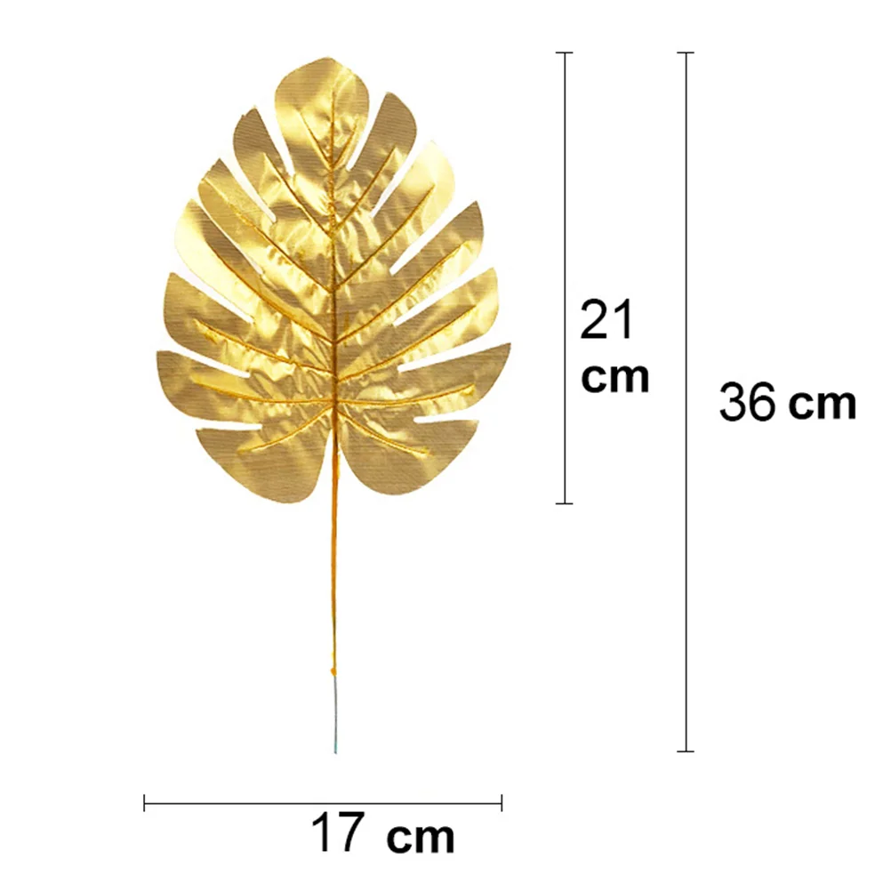 10pcs Simulation Monstera Turtle Leaves Artificial Decorative Golden Leaves for Home Wedding Party Decor Size S Reusable