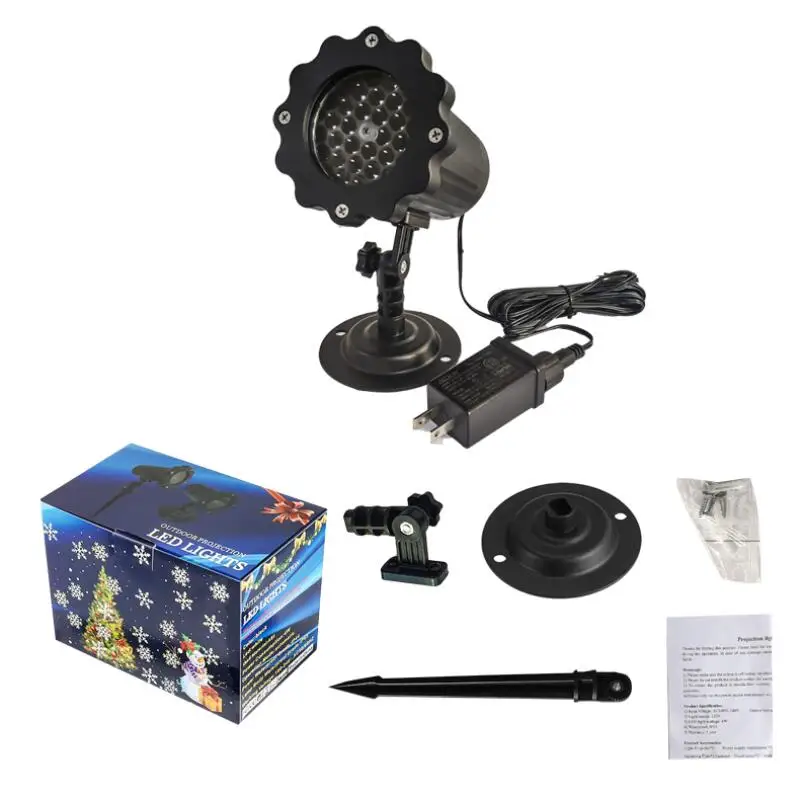 ندفة الثلج Led مصباح مع جهاز التحكم عن بعد في الهواء الطلق حديقة الحديقة عيد الميلاد مرحلة ديكور الديكور الإسقاط نمط الثلج مصباح جديد #6