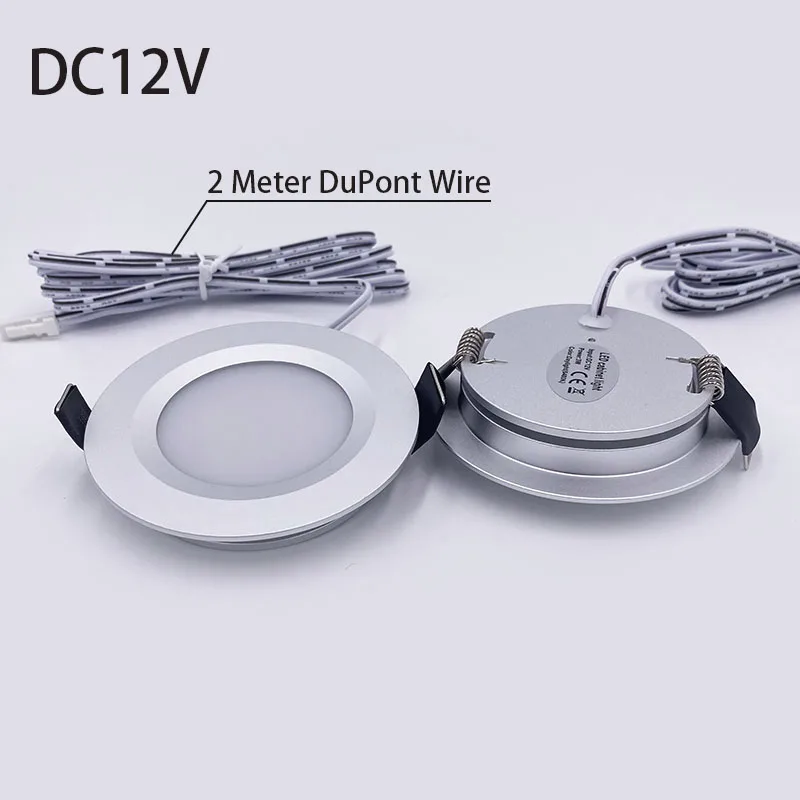 Dimmable 3W LED Downlight Slim 15mm Recessed Ceiling Light 12V RV Cabinet Light Residential Hotel Living Room Light Bulb D60mm