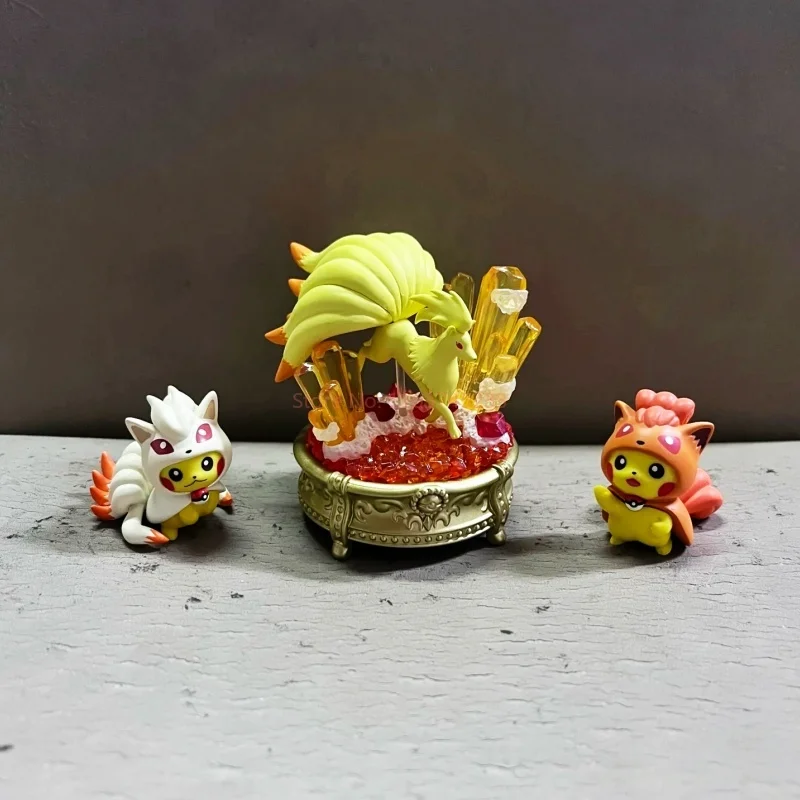 Koleksi Permata Figur Pokemon Re-Ment Asli 3 Mainan Koleksi Kotak Buta Keajaiban Misterius Bersinar Hadiah Ornamen Dekoratif