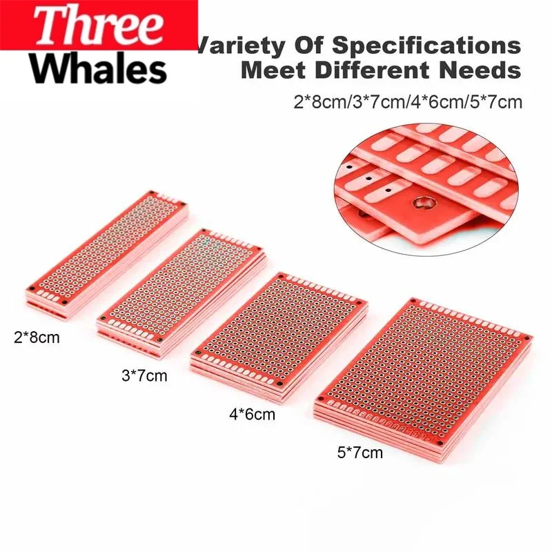 20 pcs/lot PCB Prototype Board Circuit Prototboard Universal Stripboard Prototyping Veroboard 2x8 3x7 4x6 5x7 5Pcs Each Mix Red