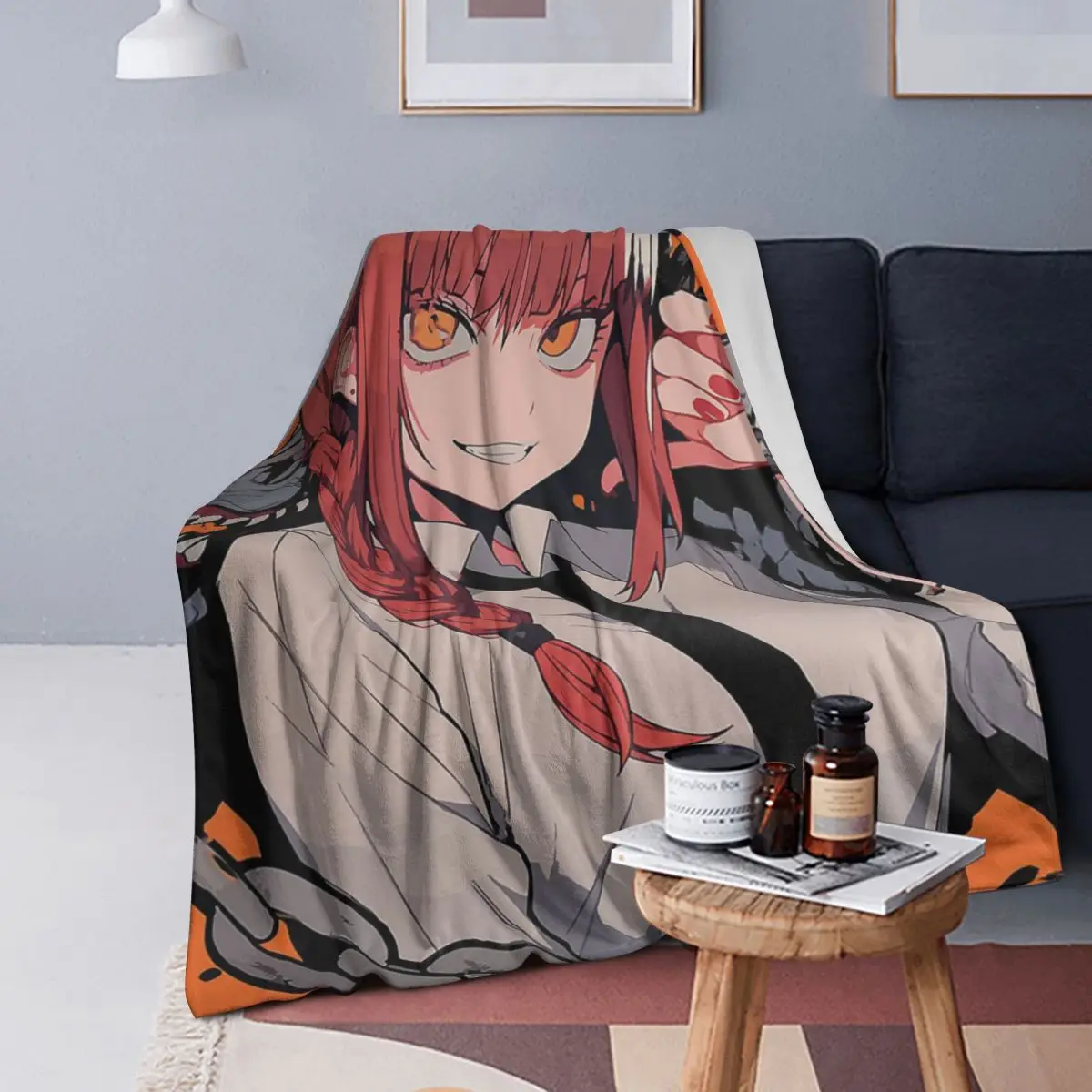 

Makima Chainsaw Man Blankets Soft Warm Flannel Throw Blanket Plush for Bed Living room Picnic Travel Home Couch