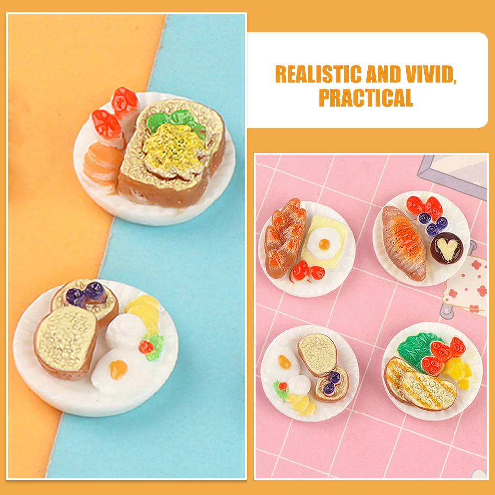 24 Pcs Simulated Food Toys Resin Fake Ornament Miniature Play House Decorations Dessert Model