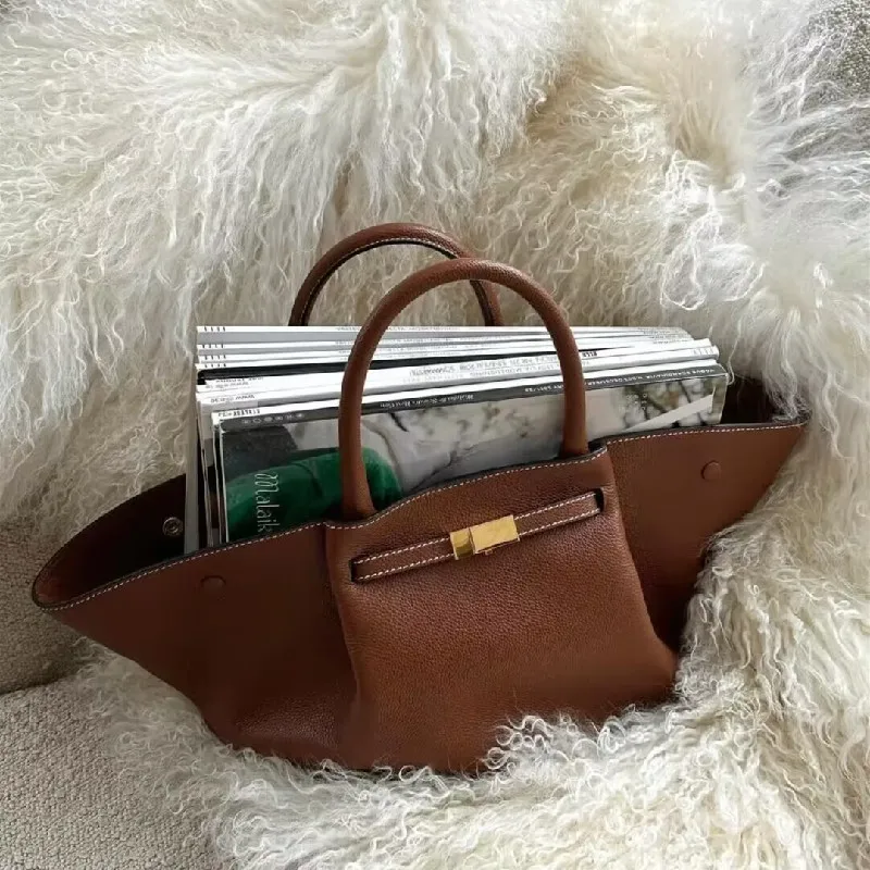 Bolso de mano de lujo para mujer, bolso de hombro femenino de gran capacidad, de piel sintética de alta calidad, de diseñador Simple, 2024