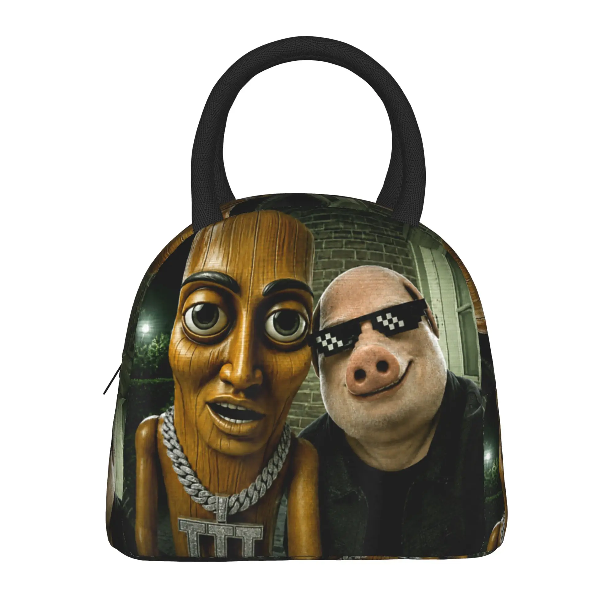 John Pork Triple T There is Motion Lunch Bag  Casual Lunch Box For Women Picnic Portable Cooler Bag Oxford Thermal Lunch Bags
