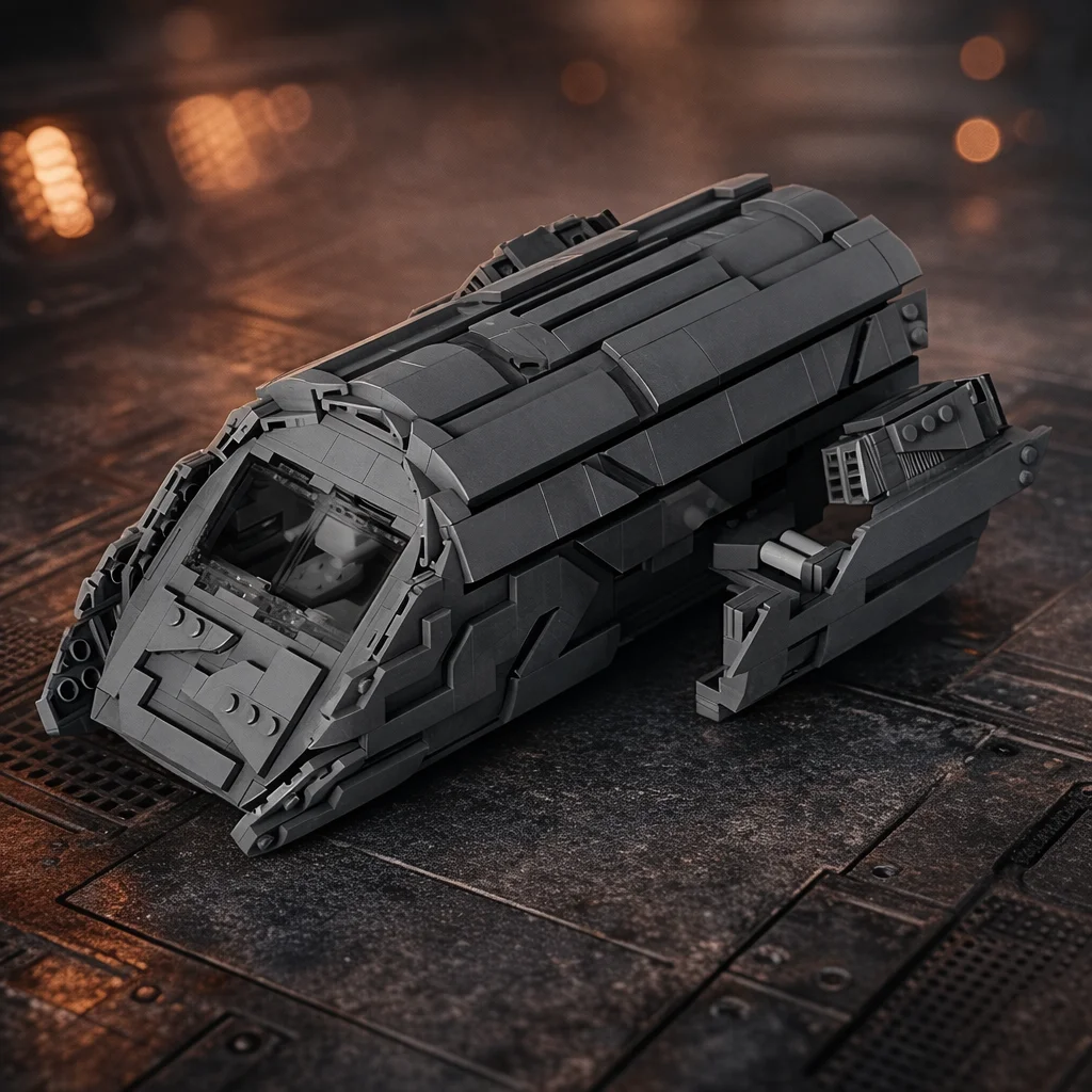 

MOC Spacecraft Building Blocks, DIY Kit, Gray Futuristic Shuttle Model, Compatible with Bricks, Creative Toy for Adults & Kids