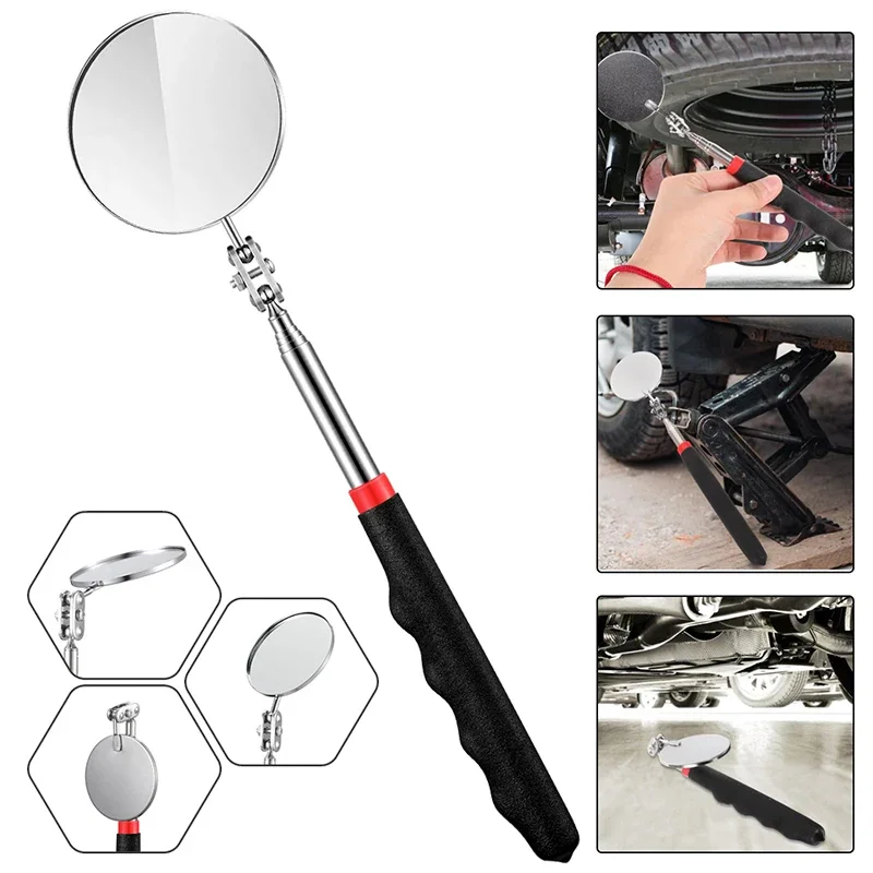 

360 Retractable Telescopic Inspection Round Mirror Extending Car Angle View Pen Hand Auto Telescopic Detection Lens Repair Tool