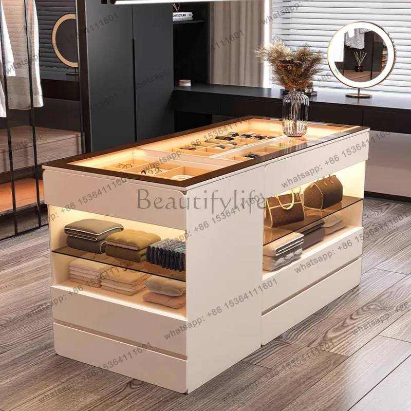 

Cloakroom Nakajima Tai Simple Jewelry Cabinet Integrated Dresser Solid Wood Display Floor Locker