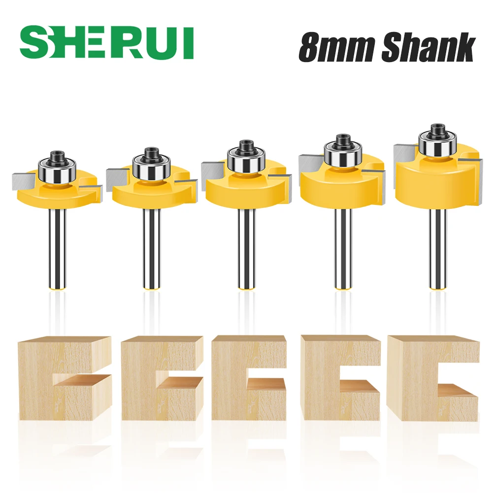 T-sloting Router Bit com Rolamento Coelho tipo t Ferramenta de Carpintaria Madeira Slot Milling Cutter mm Shank