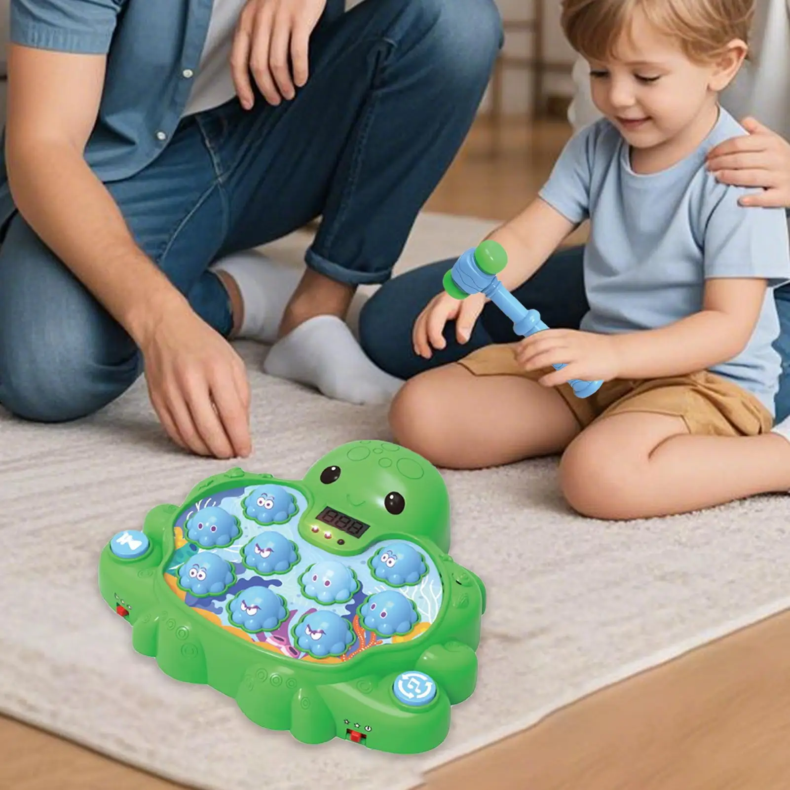 Whack Mole Game Pond Een Mol Spel Hand Oog Coördinatie Playgame Octopus Vorm Kinderen Speelgoed Voor Jongen Reizen School Thuis Speeltijd