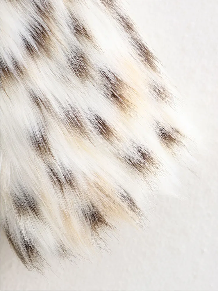 NLZGMSJ Leopardenmuster Damen Kunstpelzmantel 2025, Winter, warm, dick, flauschig, langärmelig, lose Jacke, weiblicher Mantel, Oberbekleidung, 2K