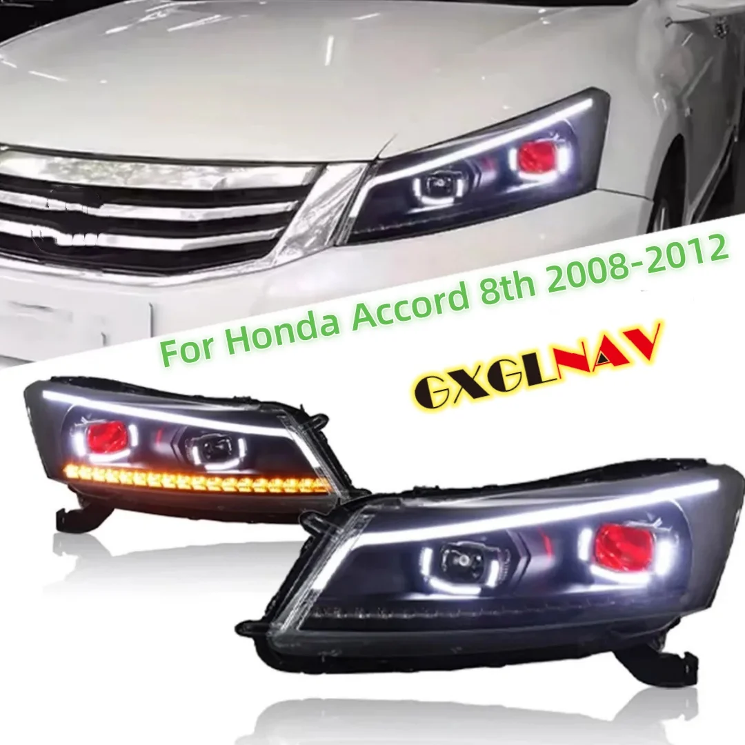 

Car For Honda Accord 8th Headlight 2008-2012 Upgrade Modified to New DRL Dynamic Turn Signal LED Headlight Auto Accessories