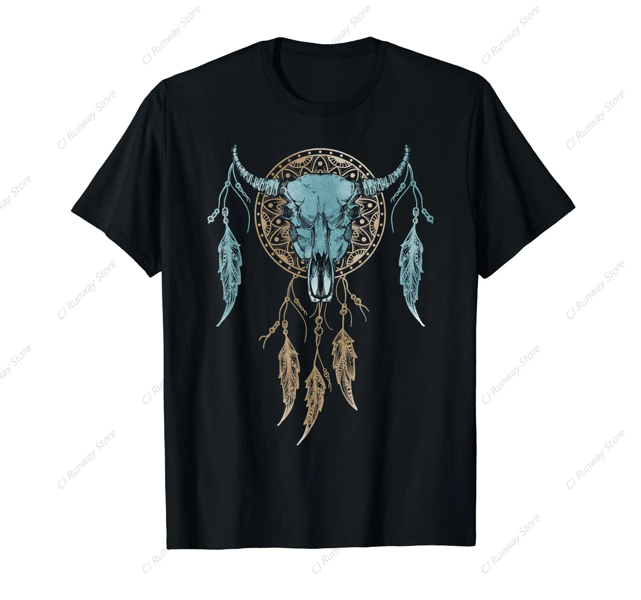 Bull Skull Rodeo I Cowboy I Cowgirl I Dream Catcher T-Shirt