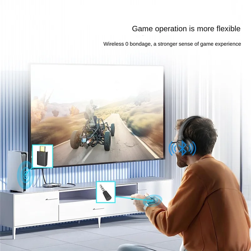 JABS-LE áudio lc3 bluetooth 5.4 aptx-ll/hd tipo-c adaptador de áudio de música estéreo sem fio com auracast para pc tv ps4 transmissor