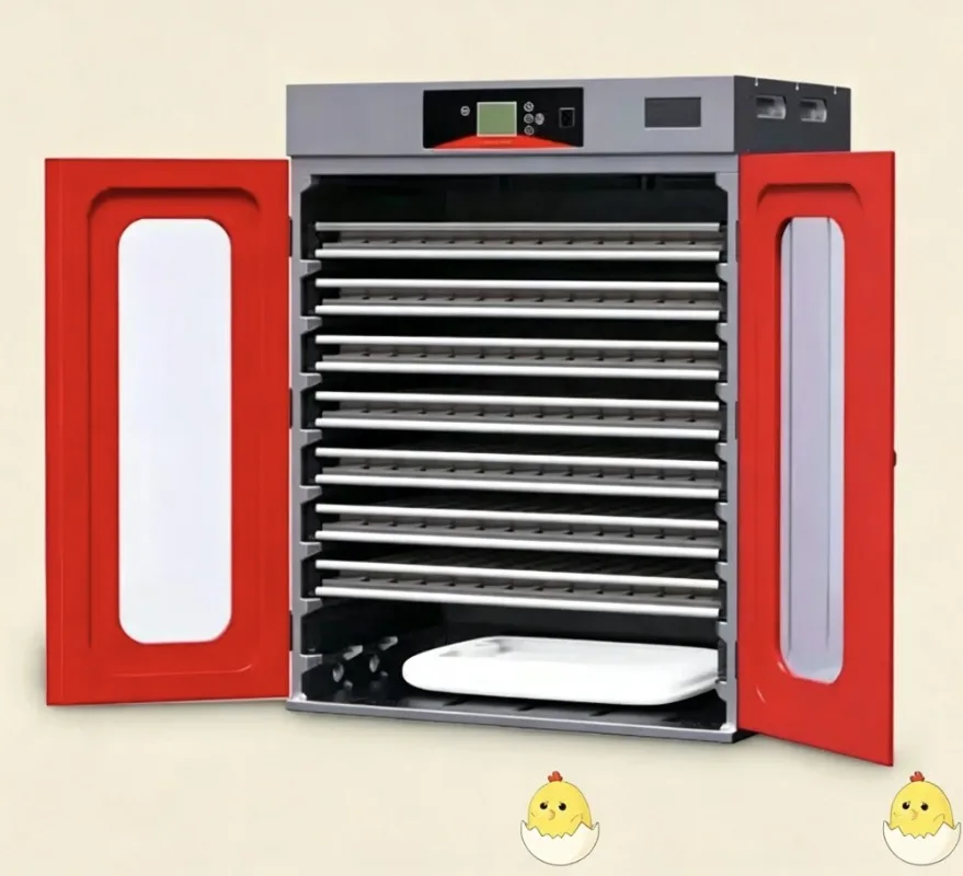 Dual Power Rolling Tray Incubation Device Large 1000 Unit Capacity Automatic Constant Temperature Breeding Machine