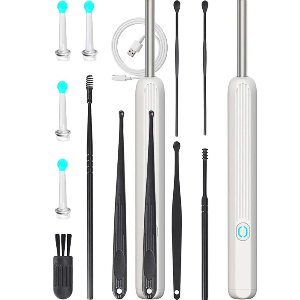 1 set 1296P Hd Camera Wireless Ear Wax Remover 3Mm Metal Tip 4 Cleaning Tips For Ear Nose Oral Inspection