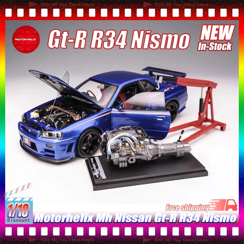 

1:18 New In Stock Motorhelix Mh Gt-R R34 Nismo Simulated Alloy Die-Casting Car Model Customized Kid Toys Gifts Collect Ornament