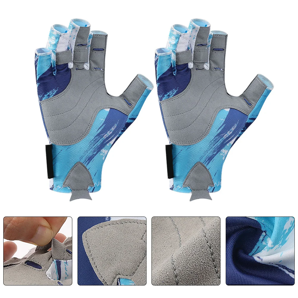1Pair Breathable Polyester Half Finger Gloves Anti-Slip Cycling Gloves for Outdoor Sports Fitness Riding Polyester Mittens