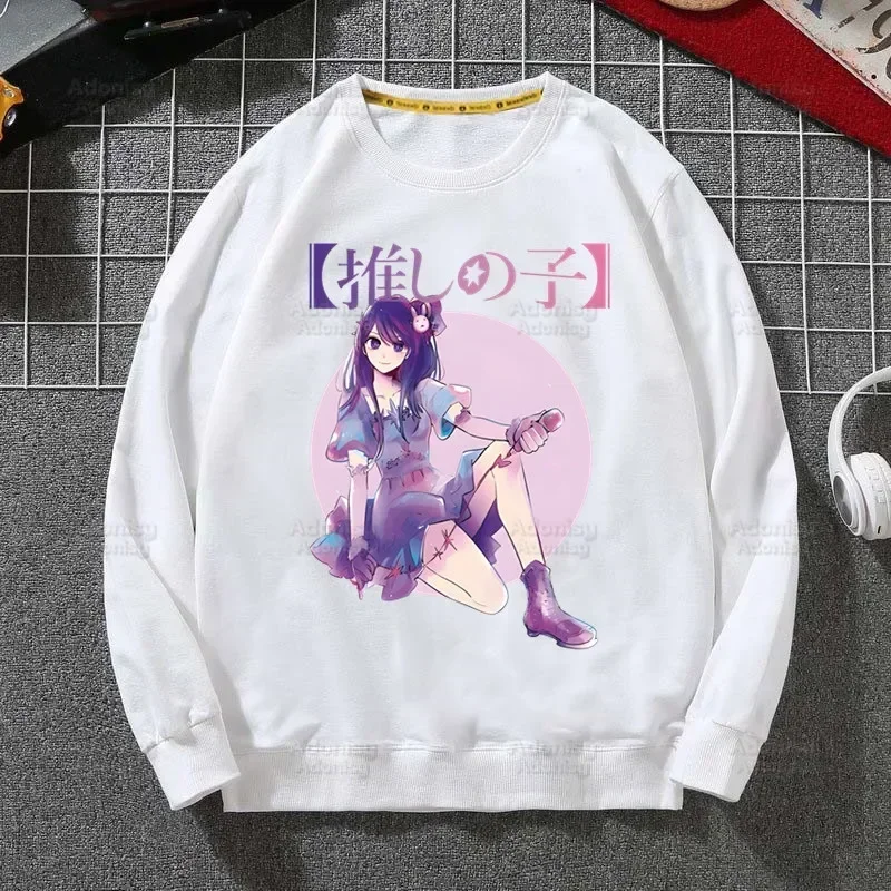 Oshi No Ko Anime Harajuku Cor Sólida Hoodies Moda Masculina/Mulher Manga Longa Hoodies StreetWear Moletom