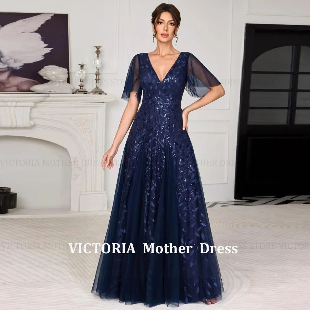 

VICTORIA Customized Exquisite Lace Mother of the Bride Dress A-Line Appliques Sequins Wedding Guest Gowns Party Evening Dresses