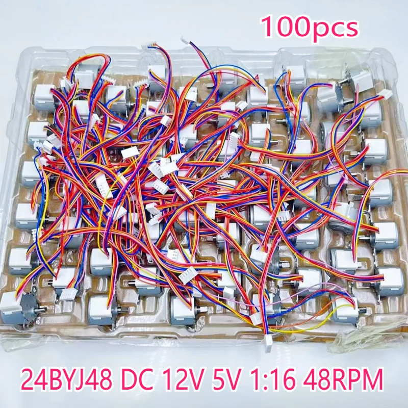 

50pcs 100pcs 24BYJ48 16:1 DC12V 5V CNC motor Reducing Stepping Stepper Motor 24BYG48 Step motor Line 13cm