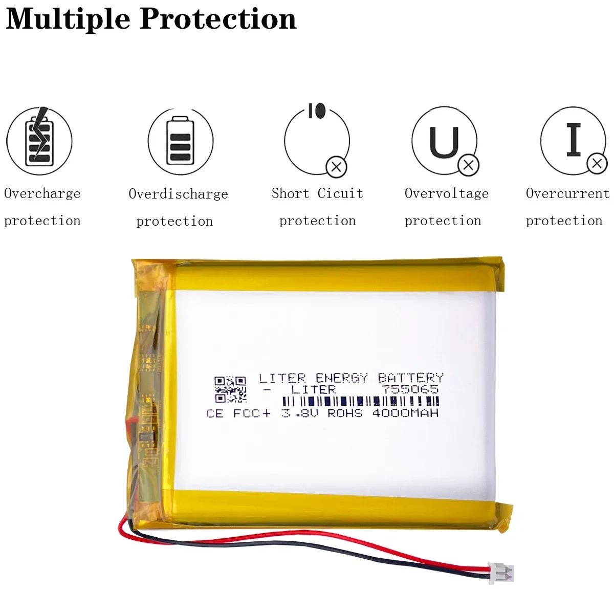 plug 1.25-2P 755065 4000mah 3.8V rechargeable li-polymer battery for anbernic RG353V Game console