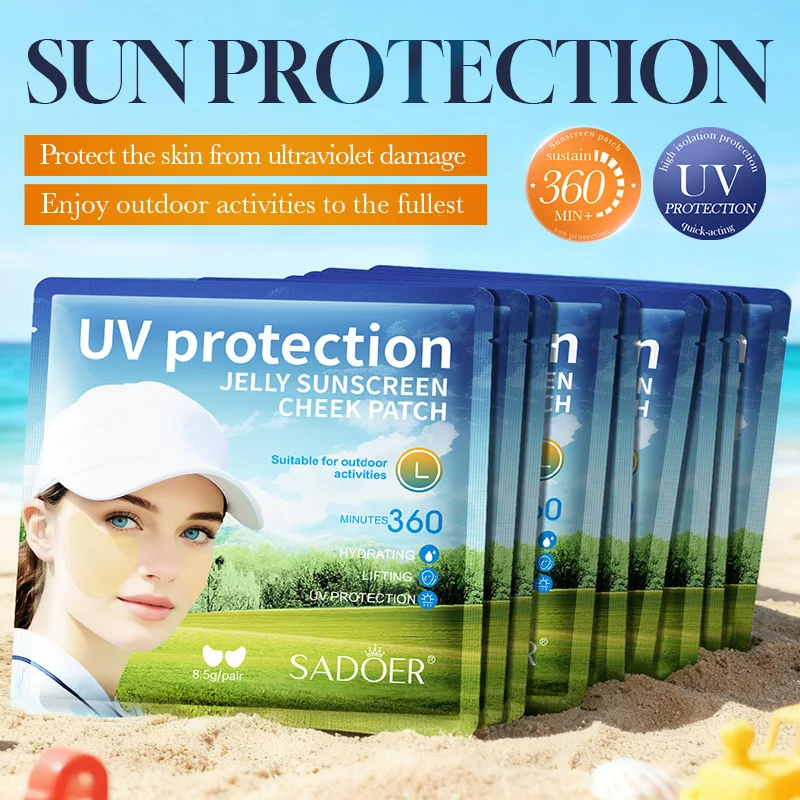 The new 2026 jelly texture sunscreen cheek patch,with super concealer,UV-blocking facial mask,whitening refreshing,non-greasy