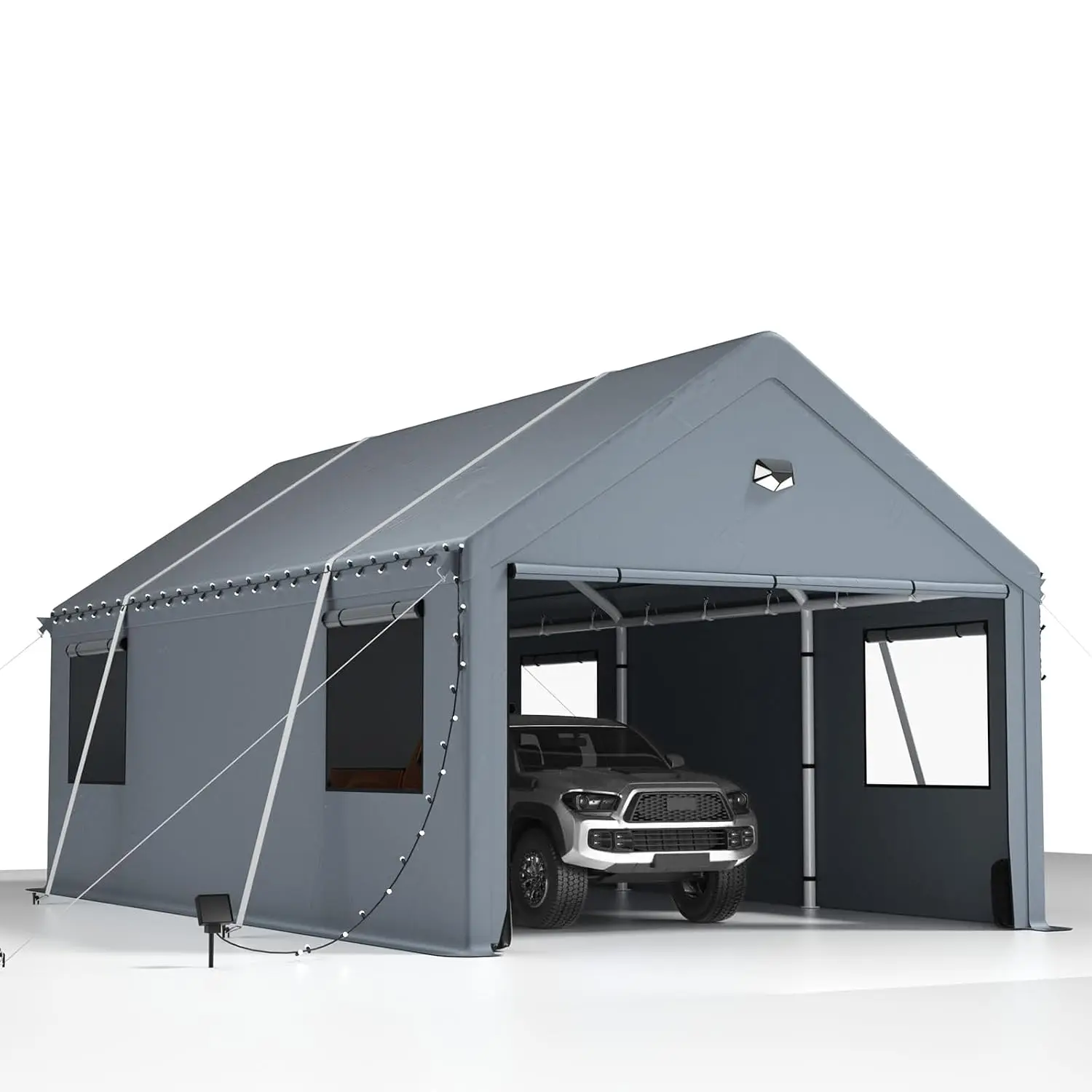 Heavy Duty 10X15 Carport with 180G Removable Sidewalls, Portable All Weather Vehicle Shelter, Customized