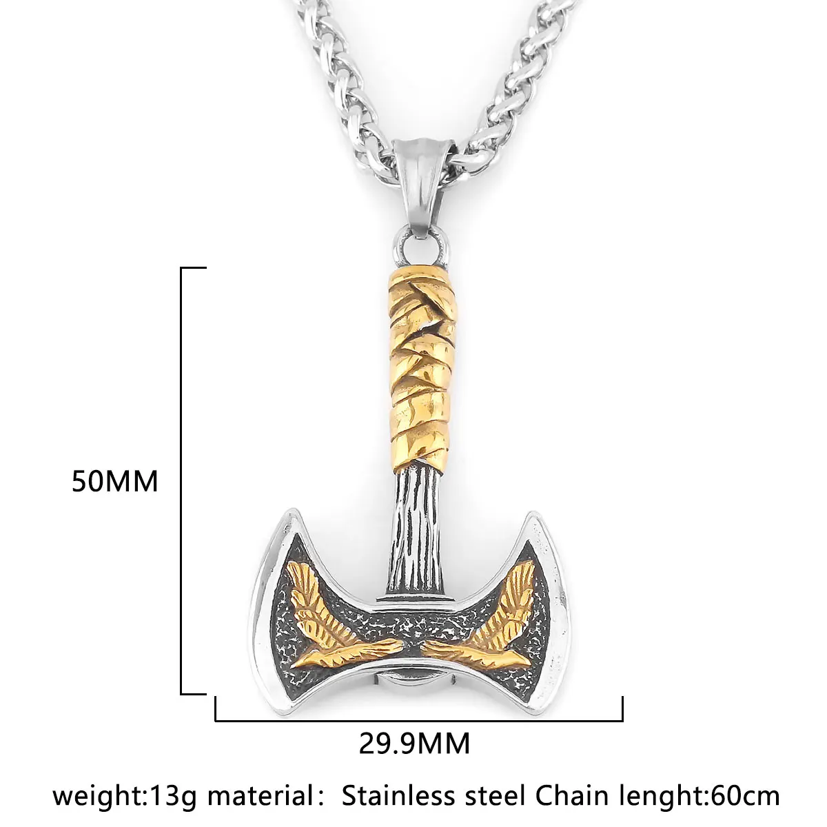 Domineering Odin Axe Stainless Steel Viking Necklace Nordic Men\'s Retro Scandinavian Teen Pendant Fashion Jewelry Amulet