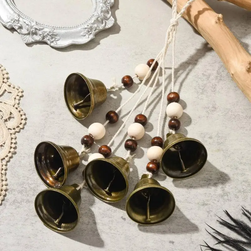 Beads And Metal Bells Hanging Pendant For Wall Or Ceiling Handmade Ornament X3UC