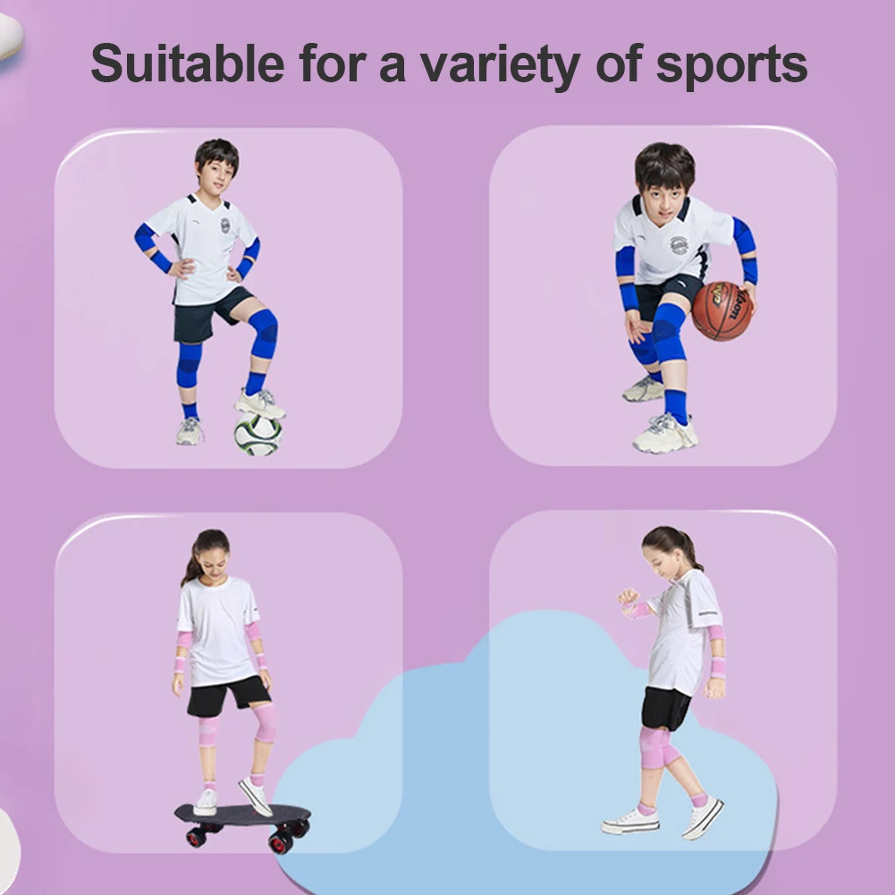 Candy Color Children's Sports Knee Pads Running Basketball Scooter Anti-Fall Kneepads Lightweight Breathable Outdoor Protection