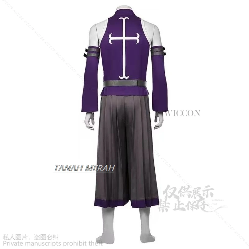 Anime Gray Fullbuster Costumes Full Set Unisex Suit Black Wig Pants Belt Uniform Set Halloween Party Outfit For Men