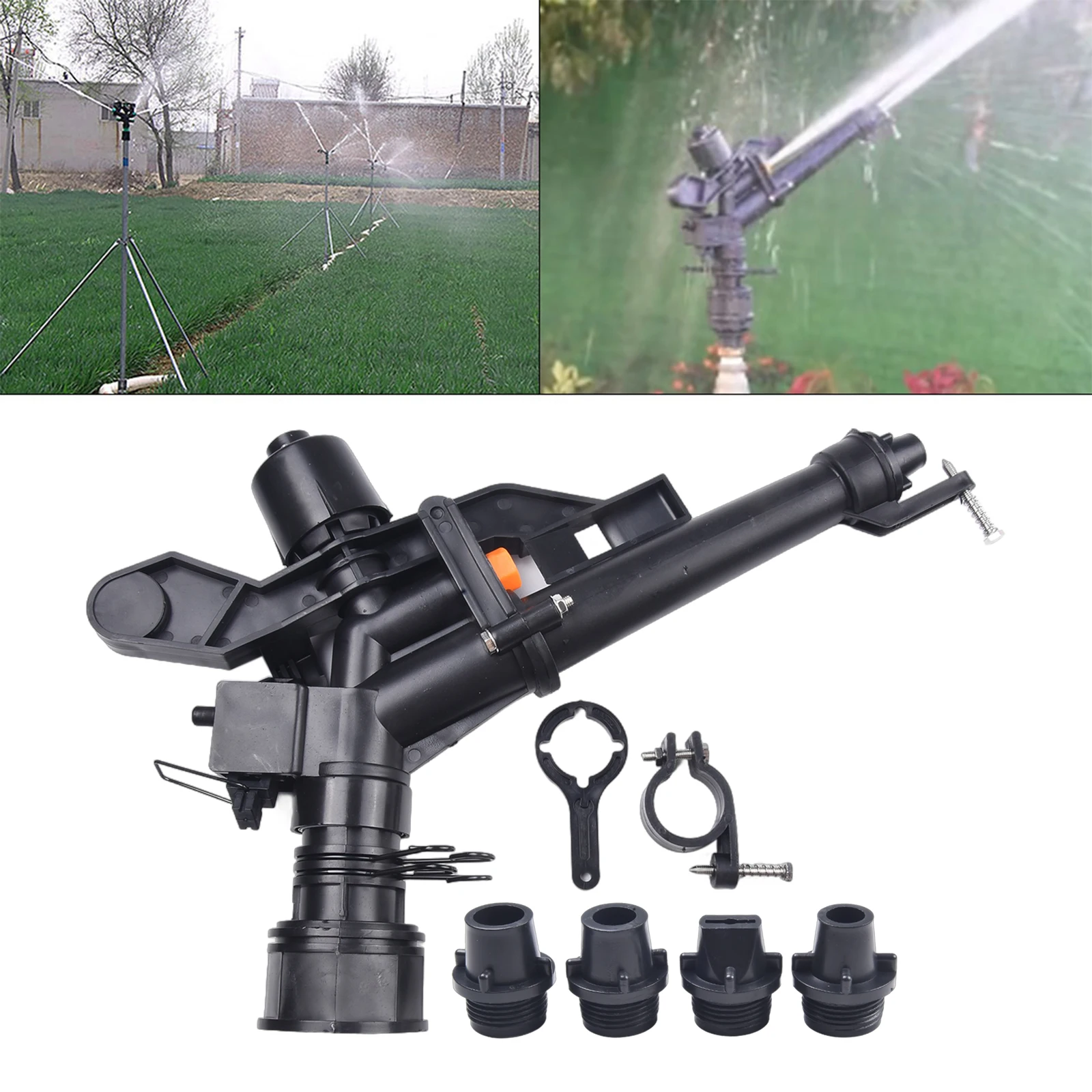 

Garden Irrigation 1.5 Inch Female Thread Long Spray Distance Sprinkler Head Farm Big Covering Range Watering Rocker Nozzle