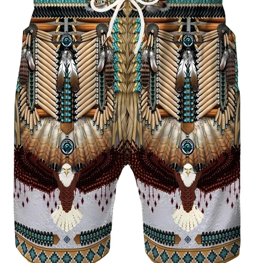 Men'S Summer Shorts, Digital Print Design, Suitable for Outdoor, Fitness, Swimming And Other Wear, Quick-Drying, Digital Print C