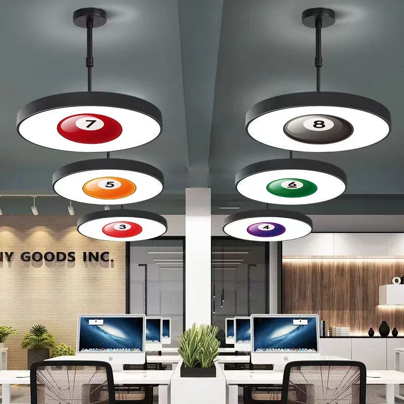 Customizable Billiard Pattern Ceiling Lamp with Irregular Shape for Billiard Room and Shop Decoration Lighting