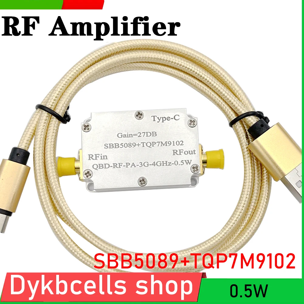 SBB5089+TQP7M9102 0.5W 3GHZ-4GHz RF power amplifier AMP TYPE-C FOR ham Software radio transmitter satellite signal