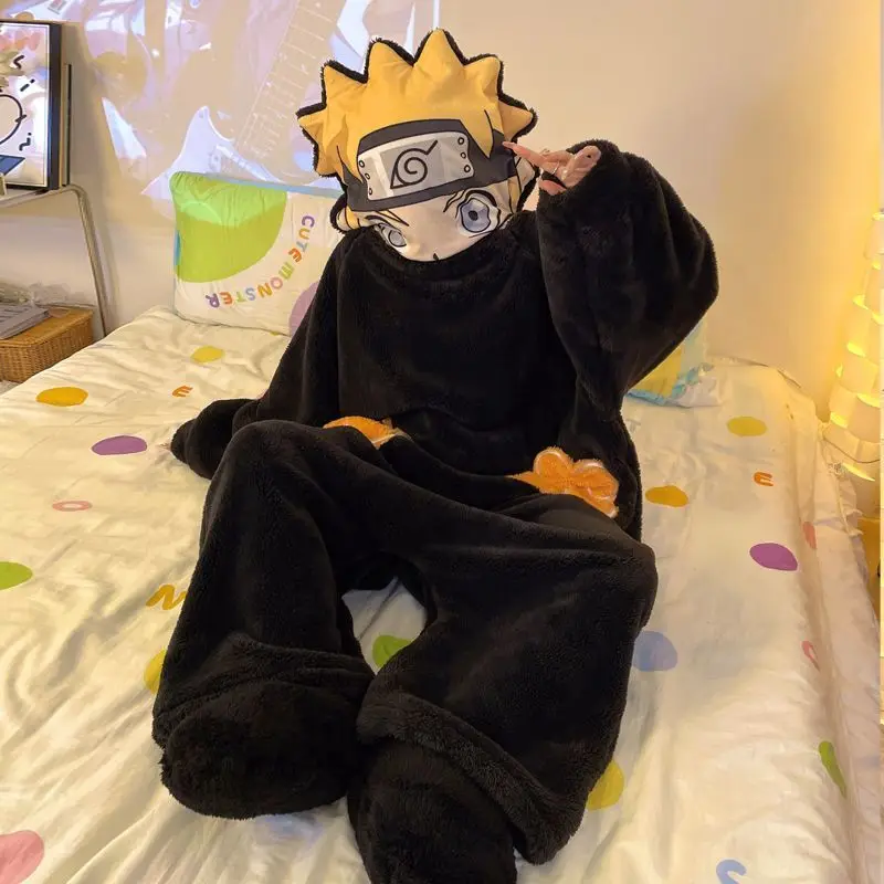 NARUTO-ナルト-コスプレジャンプスーツ,フード付きネグリジェ,簡単な