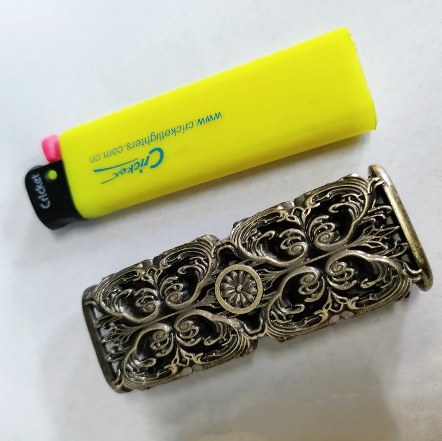 Dolphin Lighter Metal Shell Cover Decorative Pattern Hollow Craft Black For Cricket Ed1 Large Lighter