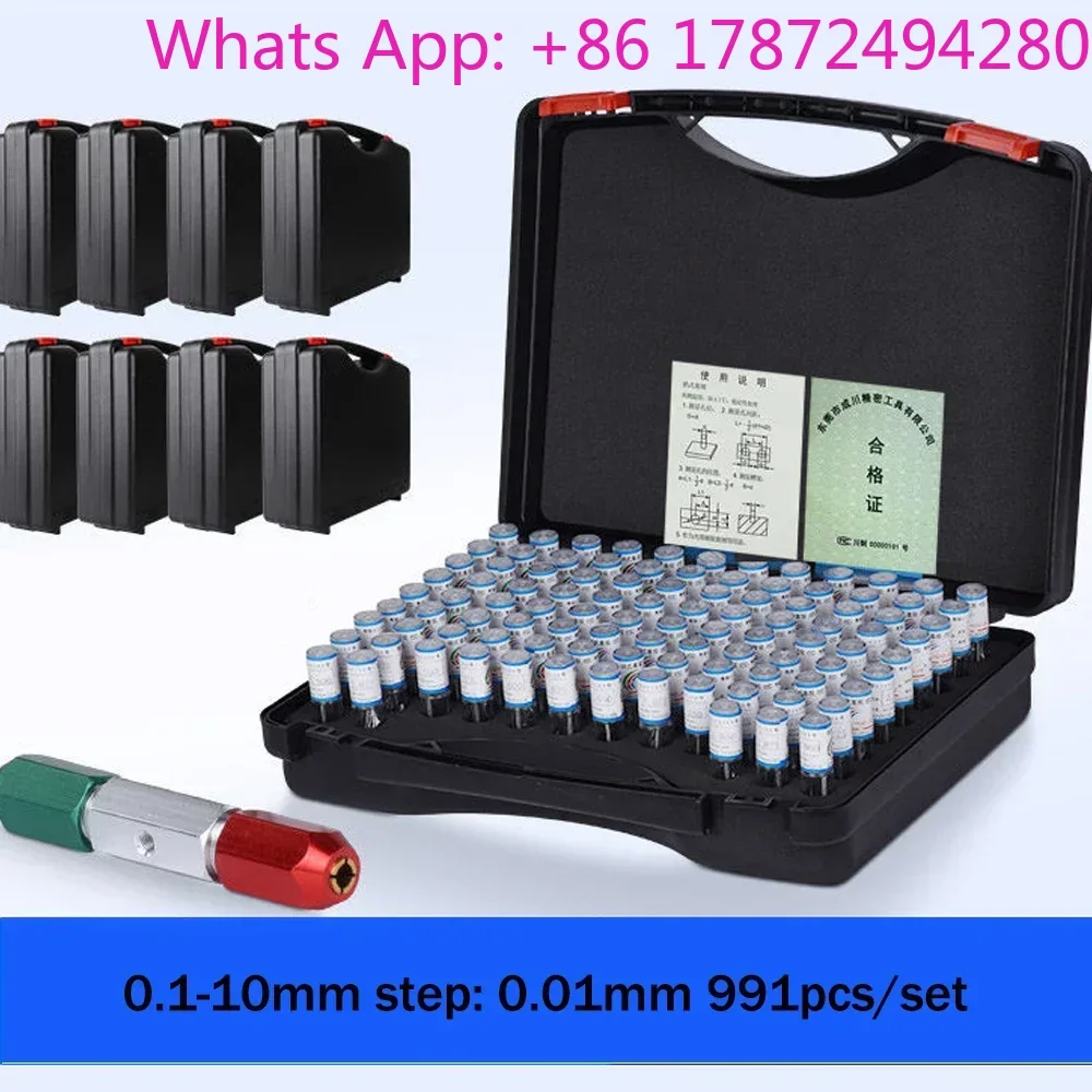 0.1-10mm Precision Steel Pin Gauge Set 991pcs Step 0.01mm Smooth Plug Hole Measuring Tool