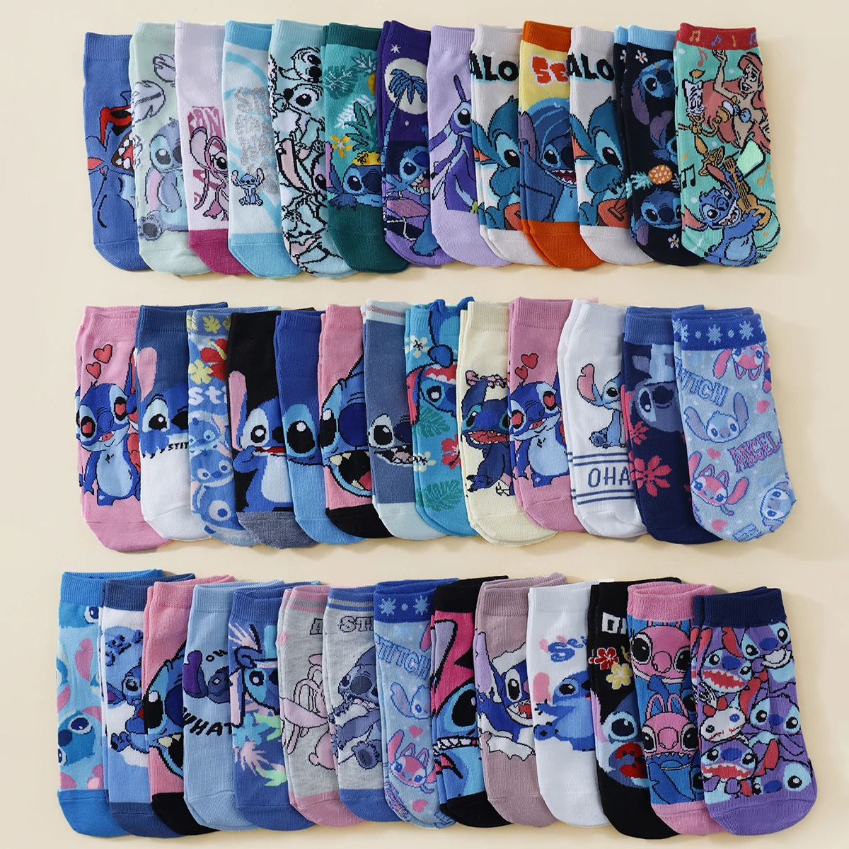5/10/15/20 Spring/Summer Unisex Cute Cartoon Pattern Multifunctional Soft And Comfortable Casual Breathable Straight Leg Socks