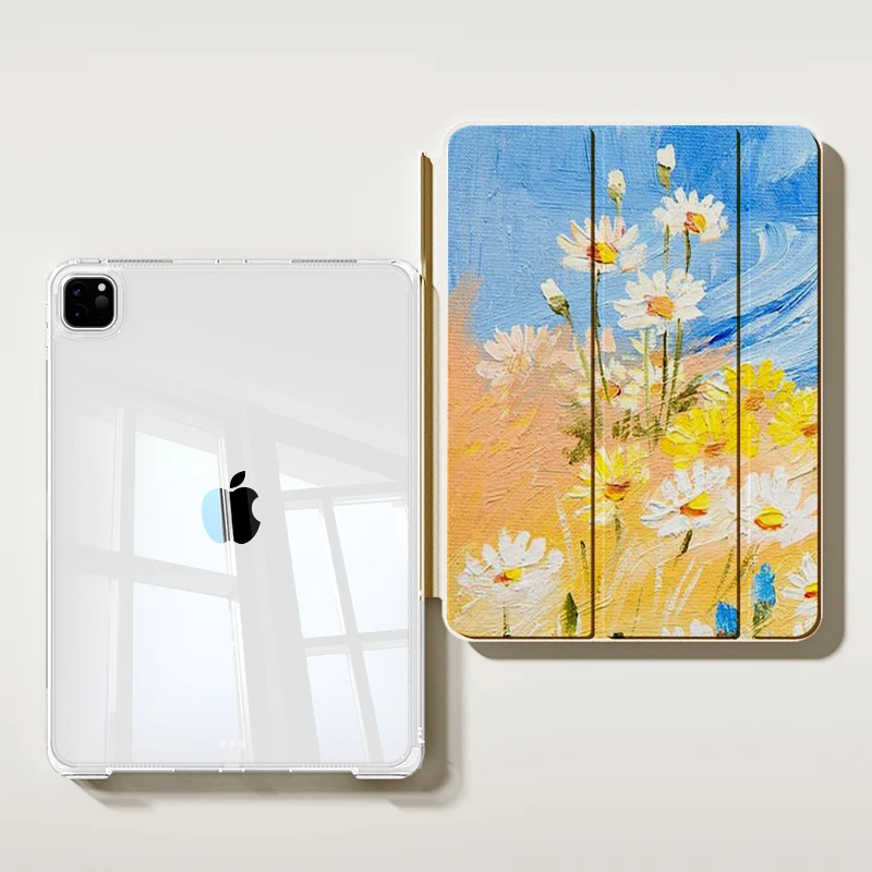 

EGYAL Tablet Case for iPad A16 2025 Air 7 13 M3 Flower Case for iPad 10th 10.9 2024 Pro 11 13 Case for Air 4 5 Funda