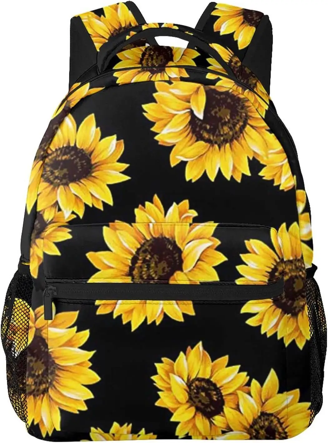 Sunflower Print Backpack Laptop Bag Cute Lightweight Casual Daypack For Men Women